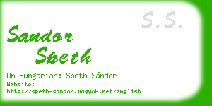 sandor speth business card